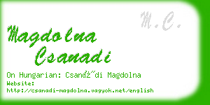 magdolna csanadi business card